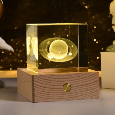 水晶3D小夜灯中秋礼品月球灯