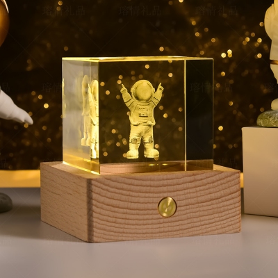 水晶3D小夜灯中秋礼品月球灯