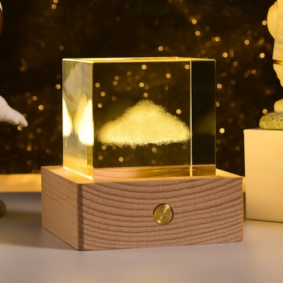 水晶3D小夜灯中秋礼品月球灯