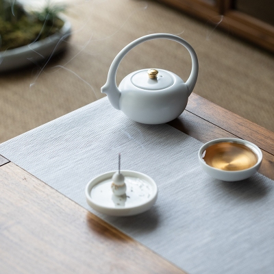 多马品月功夫茶具整套一壶三杯香器文创高档礼盒装领导中秋节礼物