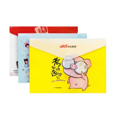 【来图定制】塑料PP文件夹 按扣式文件袋彩印 办公文件袋定制