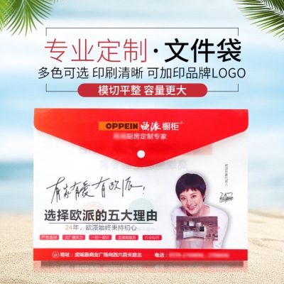 【来图定制】塑料PP文件夹 按扣式文件袋彩印 办公文件袋定制
