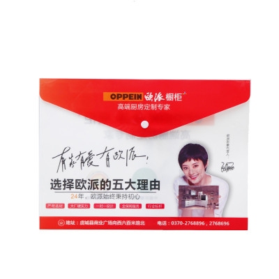 【来图定制】塑料PP文件夹 按扣式文件袋彩印 办公文件袋定制