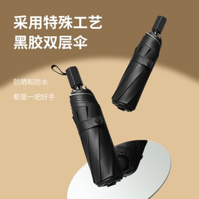 三折手动双层伞8骨雨伞男士商务伞加印logo雨伞广告伞