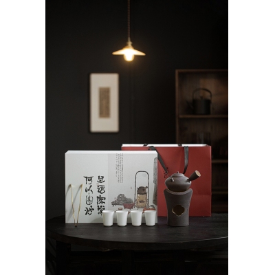 日式粗陶风炉套组整套 家用围炉煮茶烧水如意炭炉茶具套装