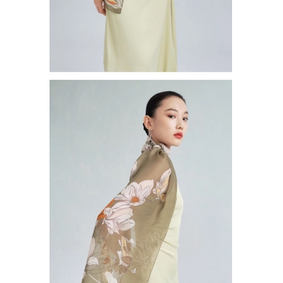 万事利国风丝巾礼盒真丝丝巾女长巾披肩外搭送中秋节礼物妈妈礼品
