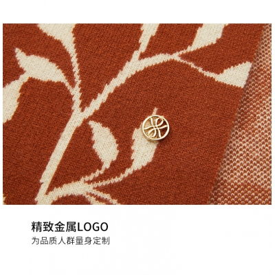 万事利2024秋冬新品100%绵羊毛围巾保暖女士围脖披肩兰香疏影