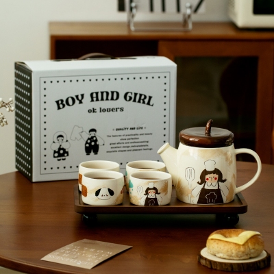 米粒生活陶瓷泡茶壶2024新款女生日礼物伴手礼下午茶茶具礼盒套装