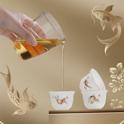 金鳞快客杯家用便携一壶三杯随身泡旅行茶具套装户外泡茶礼品