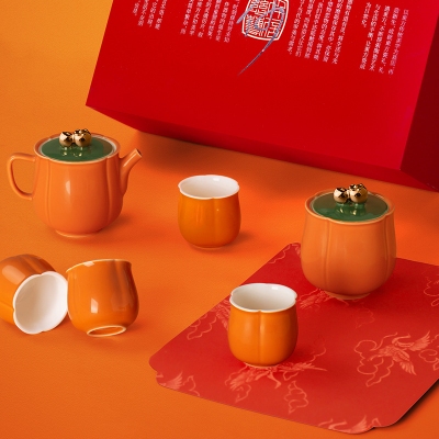 繁花似锦功夫茶具礼盒套装高档家用送长辈朋友客户节日礼品