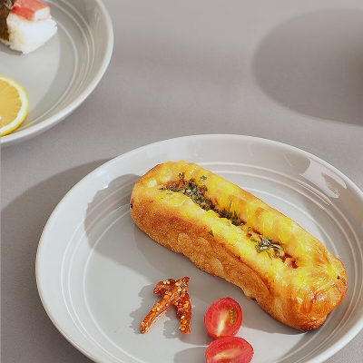 月白陶瓷餐具十件套