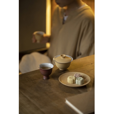 随手礼茶具茶礼套装功夫茶具粉引盖碗杯套组家用功夫茶具